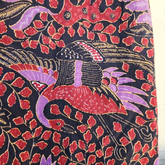 Vintage David Brown 70s Psychedelic Batik Peacock Caftan - Picture 6 of 10